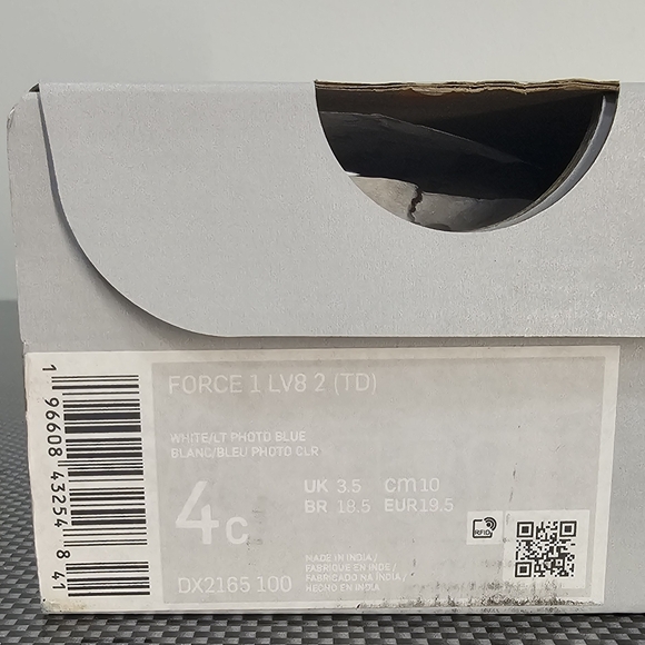 Nike Force 1 With Box Unisex Baby Shoes Size 4c Boy Girl Blue - Picture 5 of 6